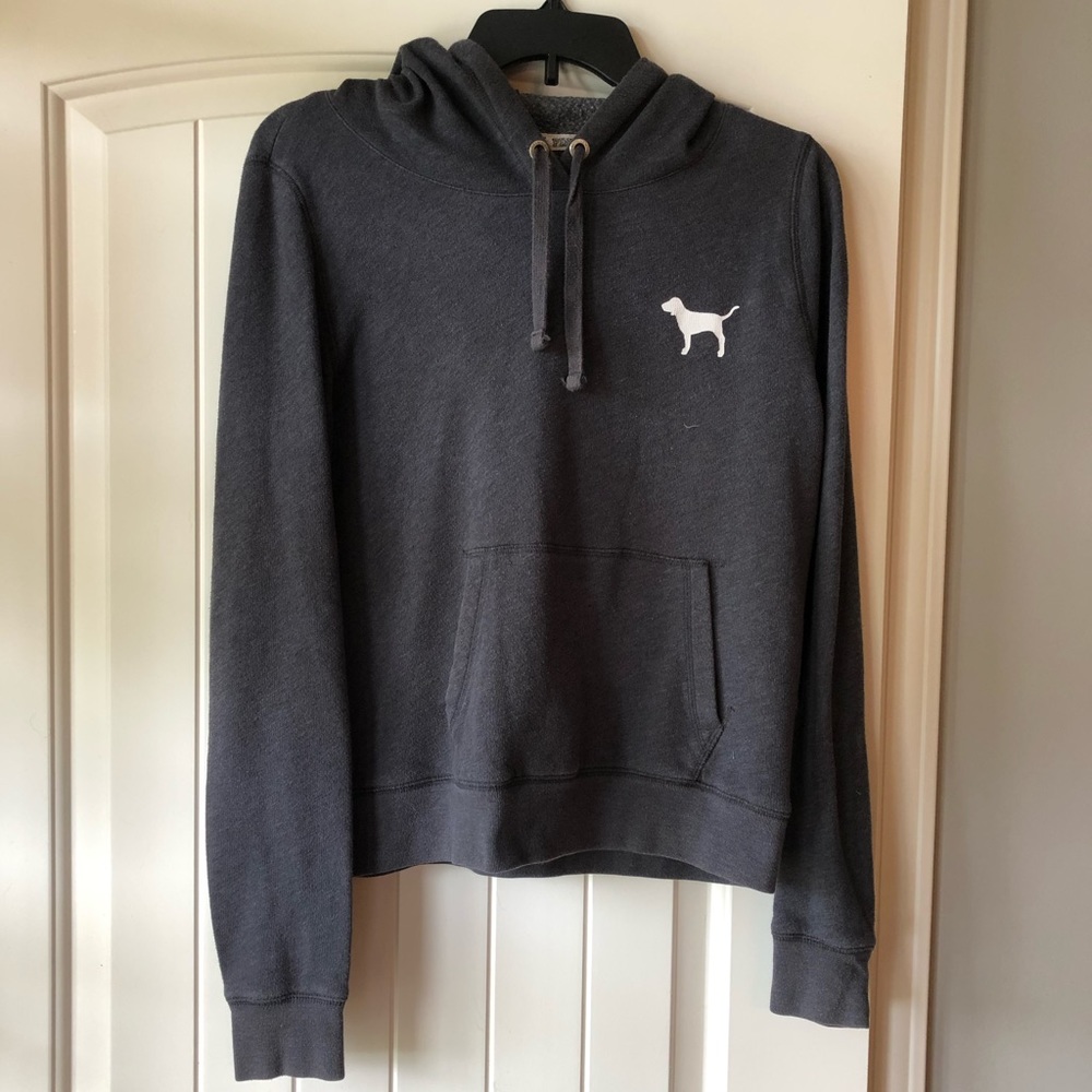Victoria Secret Pink hoodie sweatshirt dog Euc